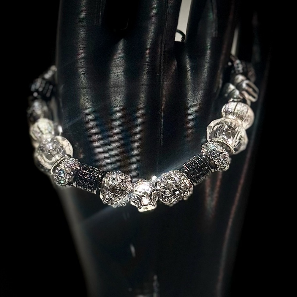 Tiger’s Head Silver and Black Bracelet